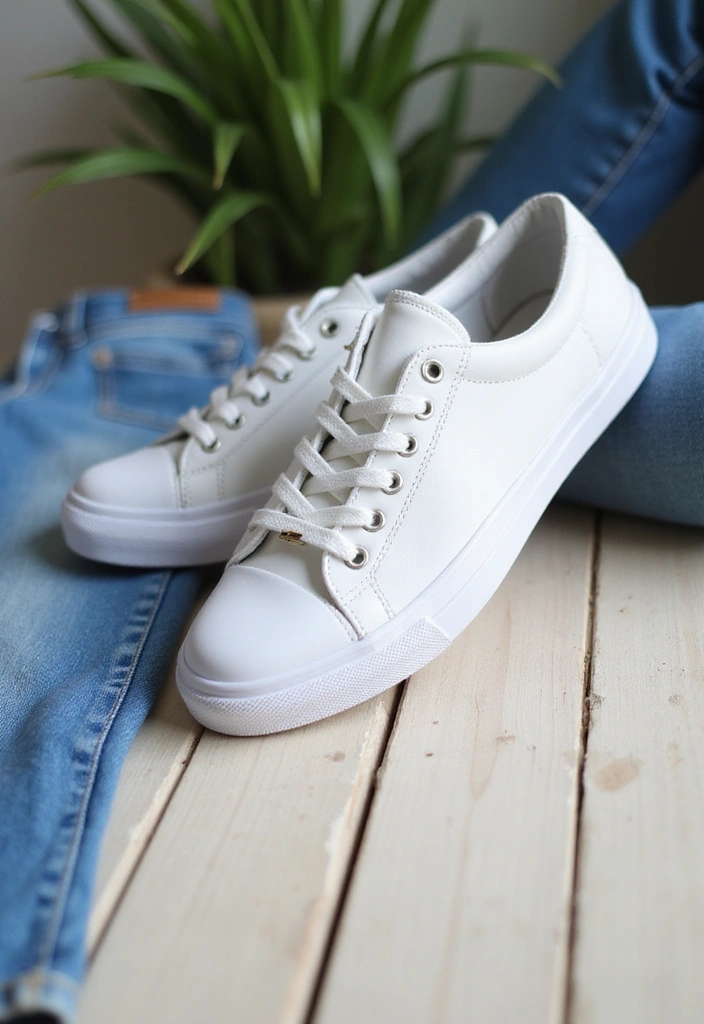 10 Best Sneakers to Wear With Jeans: A Stylish Guide - 1. Classic White Sneakers