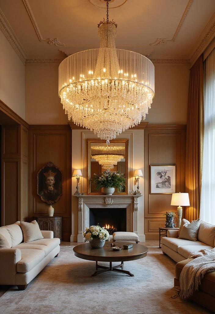 21 Luxury Living Room Ideas - 6. Statement Lighting