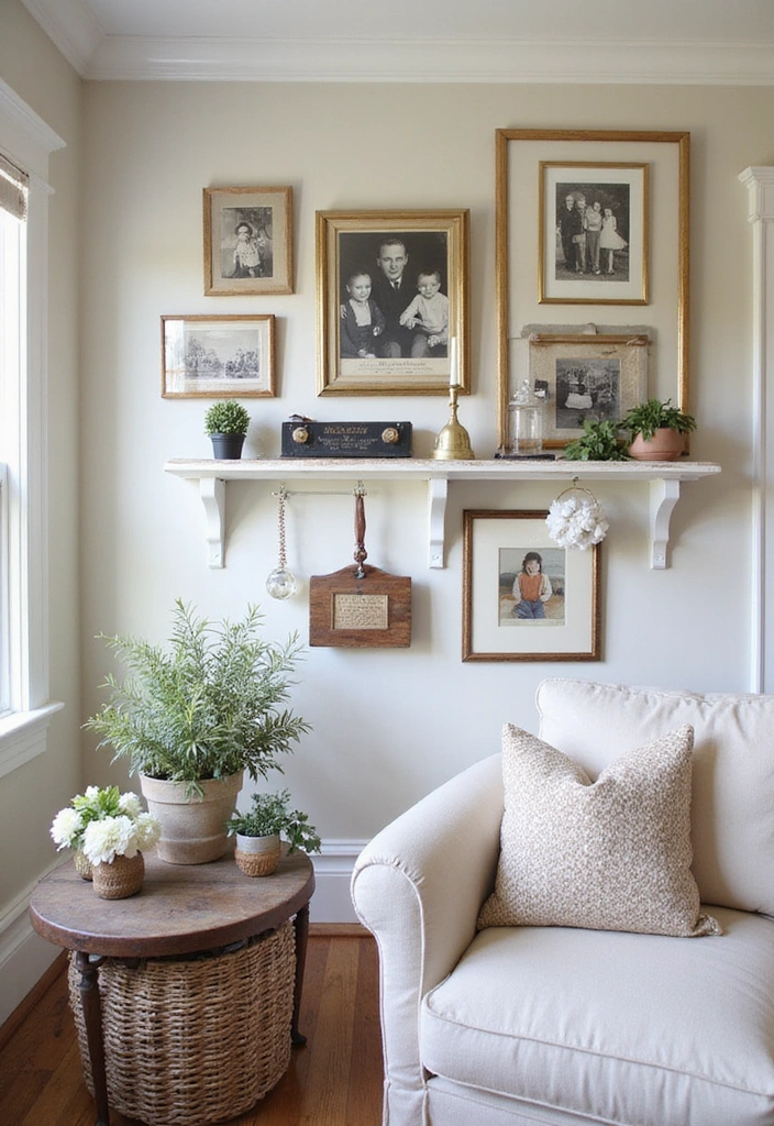 21 Farmhouse Style Living Room Ideas That Will Transform Your Space! - 14. Personal Touches and Family Heirlooms