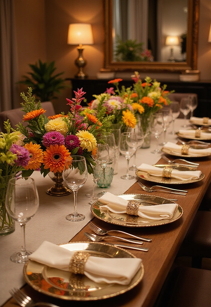 20 Luxury Dining Room Decor with Mirror - 14. Mirrored Place Settings