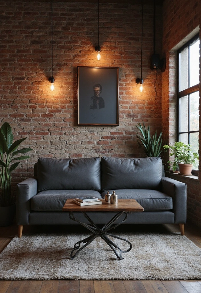 23 Dark Gray Sofa Living Room Ideas That’ll Transform Your Space (You Won't Believe #11!) - 4. Industrial Chic