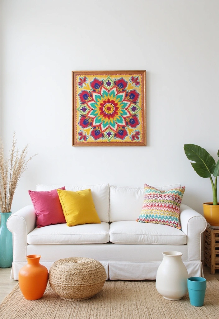 21 Stunning White Living Room Ideas That Will Leave You Breathless! - 12. White with Pops of Color