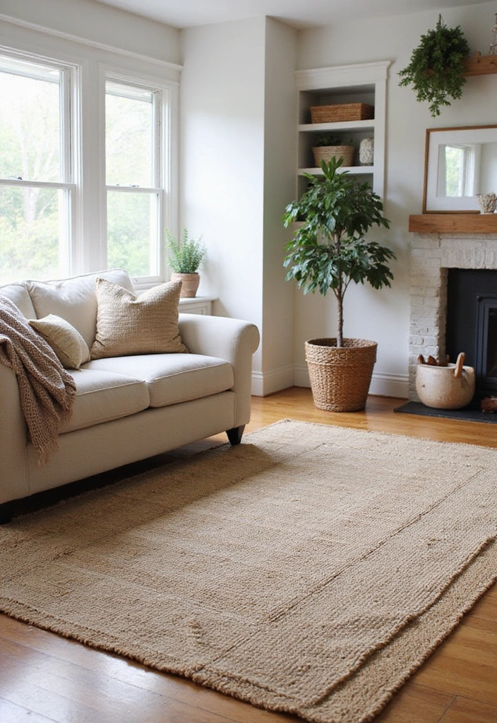 21 Farmhouse Style Living Room Ideas That Will Transform Your Space! - 10. Farmhouse-Style Rugs