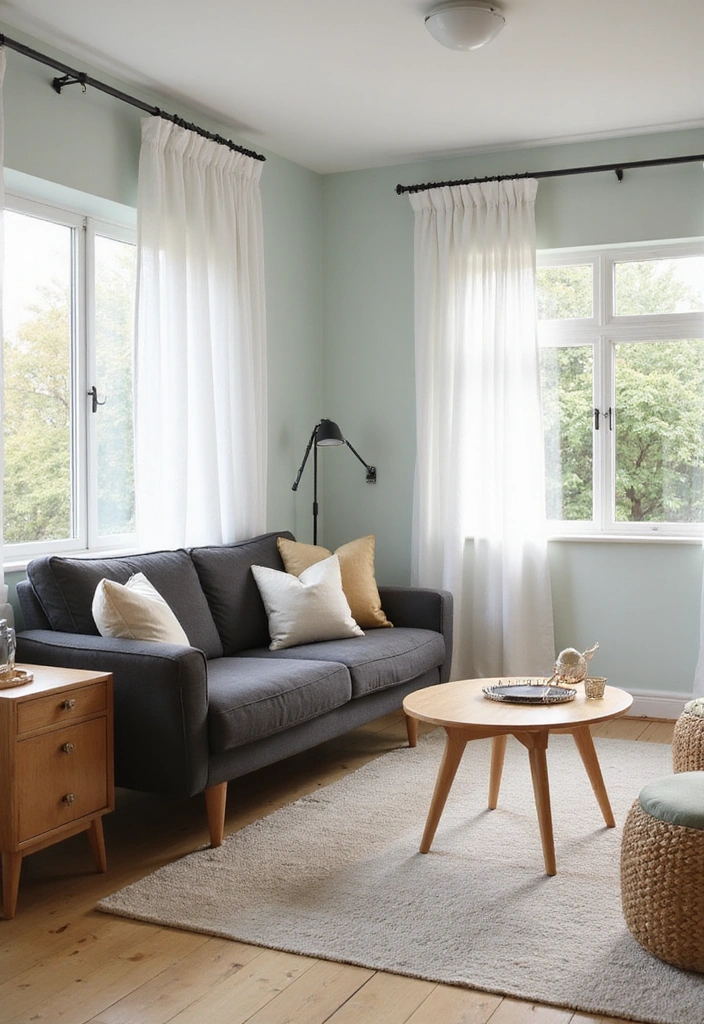 23 Dark Gray Sofa Living Room Ideas That’ll Transform Your Space (You Won't Believe #11!) - 14. Bright and Airy