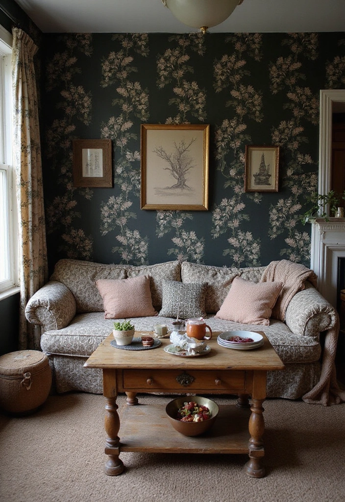 21 Dark Living Room Ideas That'll Make You Want to Curl Up with a Book! - 9. Vintage Vibes