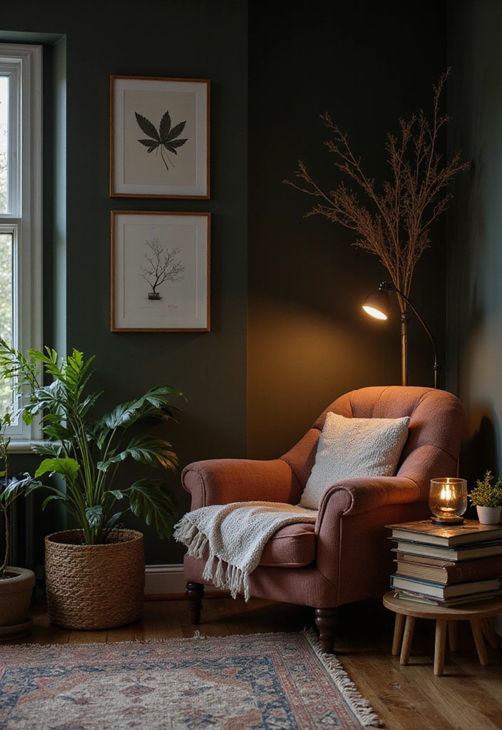 21 Dark Boho Living Room Ideas That Create a Cozy Ambiance! - 8. Cozy Nooks
