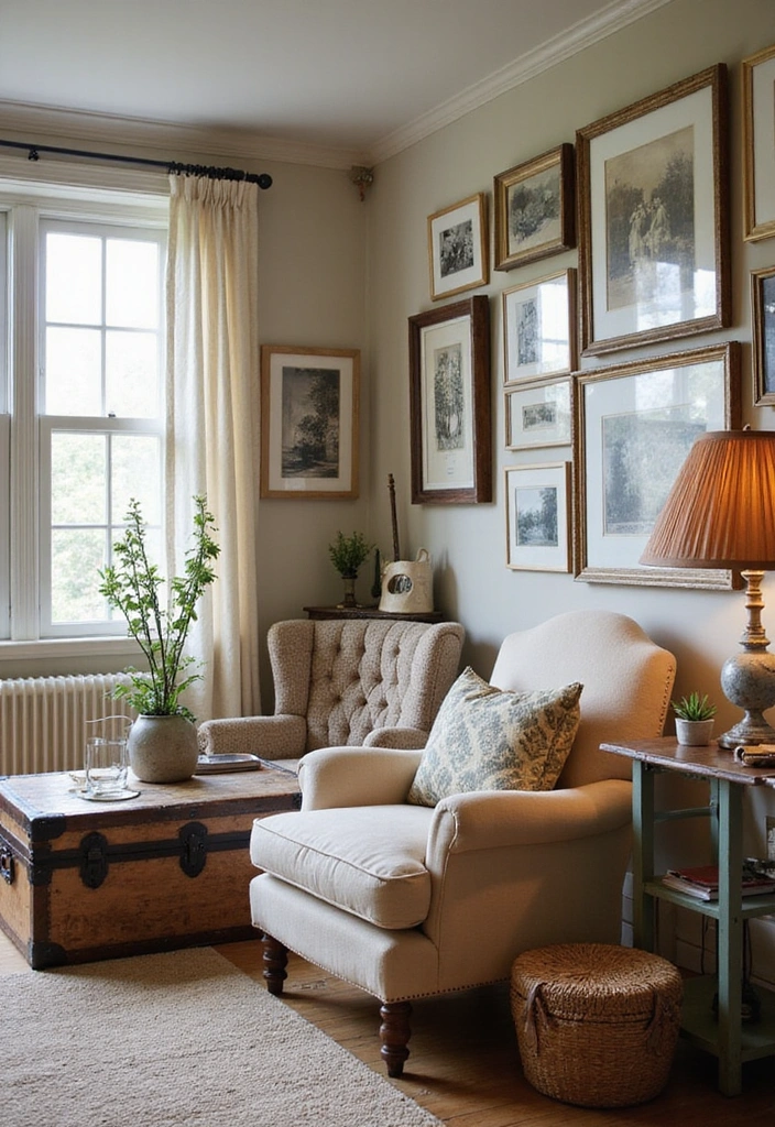 21 Farmhouse Style Living Room Ideas That Will Transform Your Space! - 3. Vintage Furniture Finds