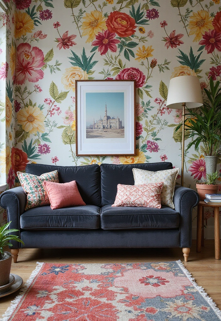 23 Dark Gray Sofa Living Room Ideas That’ll Transform Your Space (You Won't Believe #11!) - 22. Playful Patterns