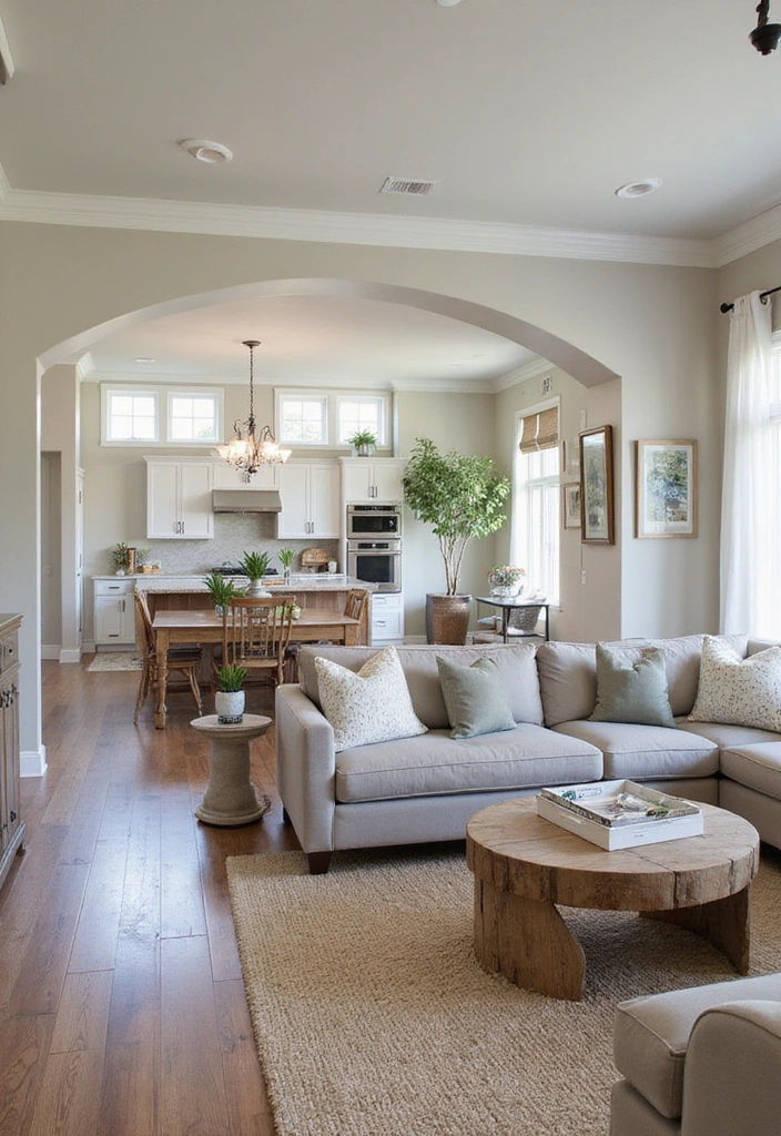 21 Farmhouse Style Living Room Ideas That Will Transform Your Space! - 21. Open-Concept Living