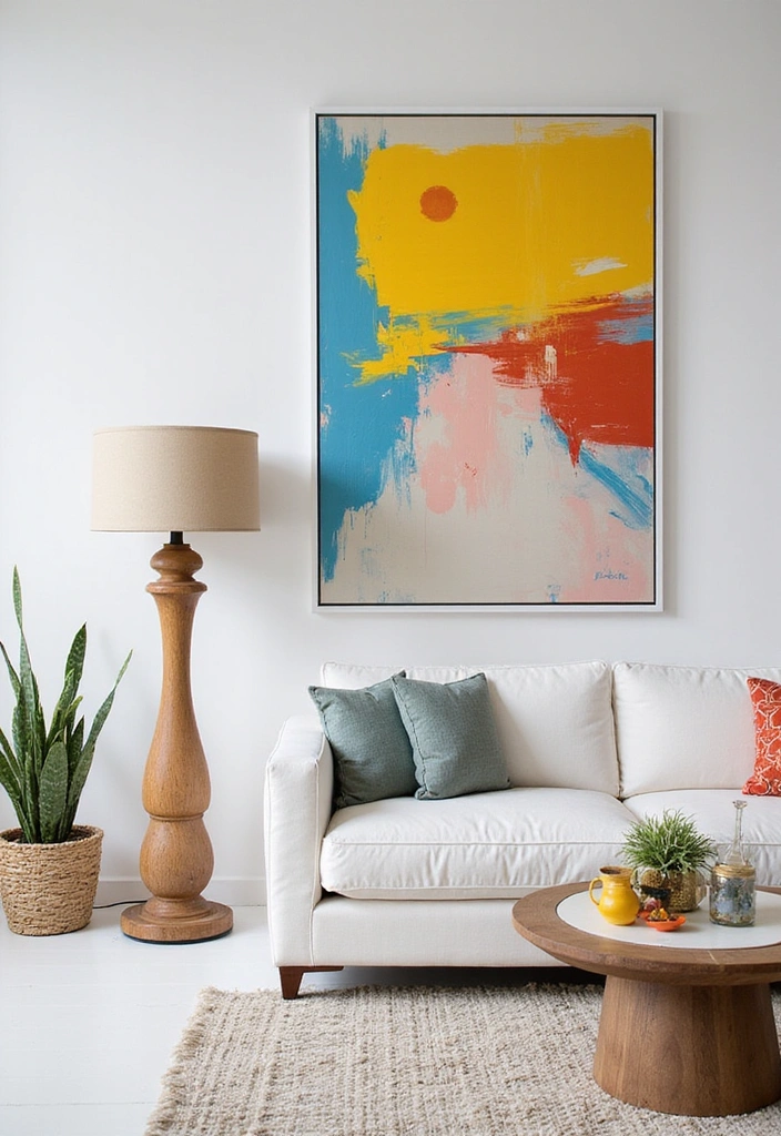 21 Stunning White Living Room Ideas That Will Leave You Breathless! - 8. Artistic Expression