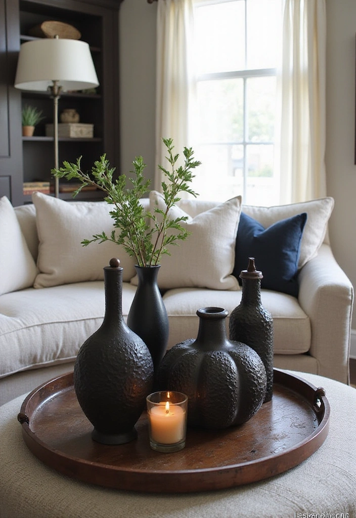 21 Black And Rust Living Room Ideas That Will Transform Your Space! - 15. Black and Rust Decorative Accents