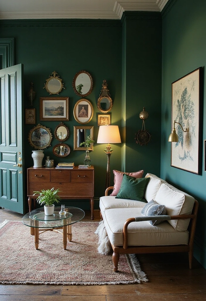 21 Dark Boho Living Room Ideas That Create a Cozy Ambiance! - 1. Jewel Toned Walls
