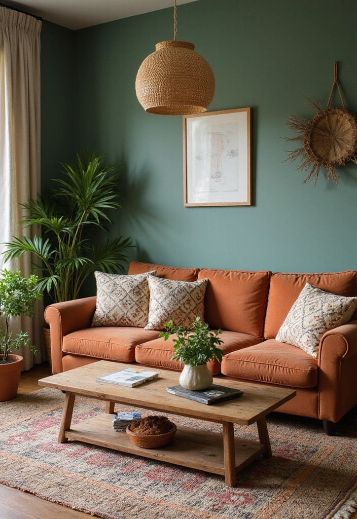 21 Bohemian Living Room Ideas That'll Transform Your Space into a Cozy Oasis! - 4. Earthy Color Palette
