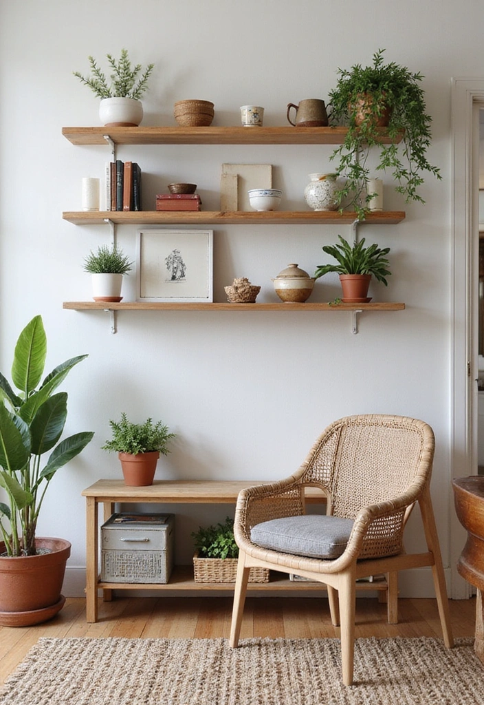 21 French Cottage Living Room Ideas That'll Make You Swoon! - 10. Open Shelving Displays