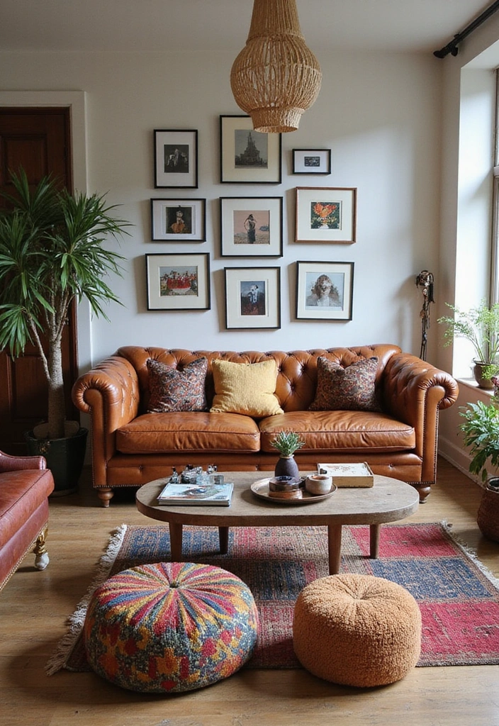 21 Dark Boho Living Room Ideas That Create a Cozy Ambiance! - 4. Eclectic Furniture Mix