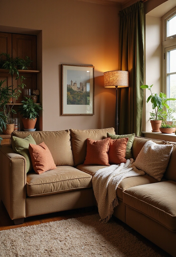 21 Brown Sofa Living Room Ideas That'll Make You Say 'Wow!' - 12. Warm Earth Tones