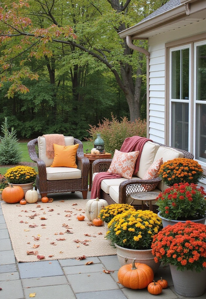 21 Outdoor Living Room Tips That Will Transform Your Space! - 16. Incorporate Seasonal Decor