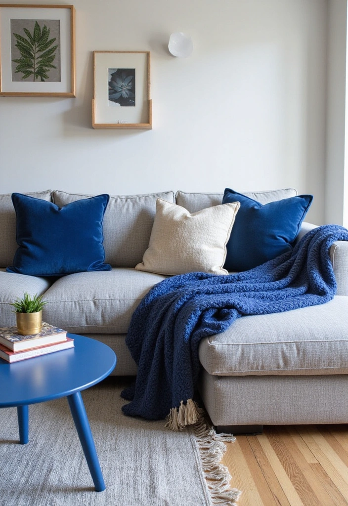 21 Chic Blue Living Room Ideas That'll Make You Want to Redecorate! - 7. Bold Blue Accents