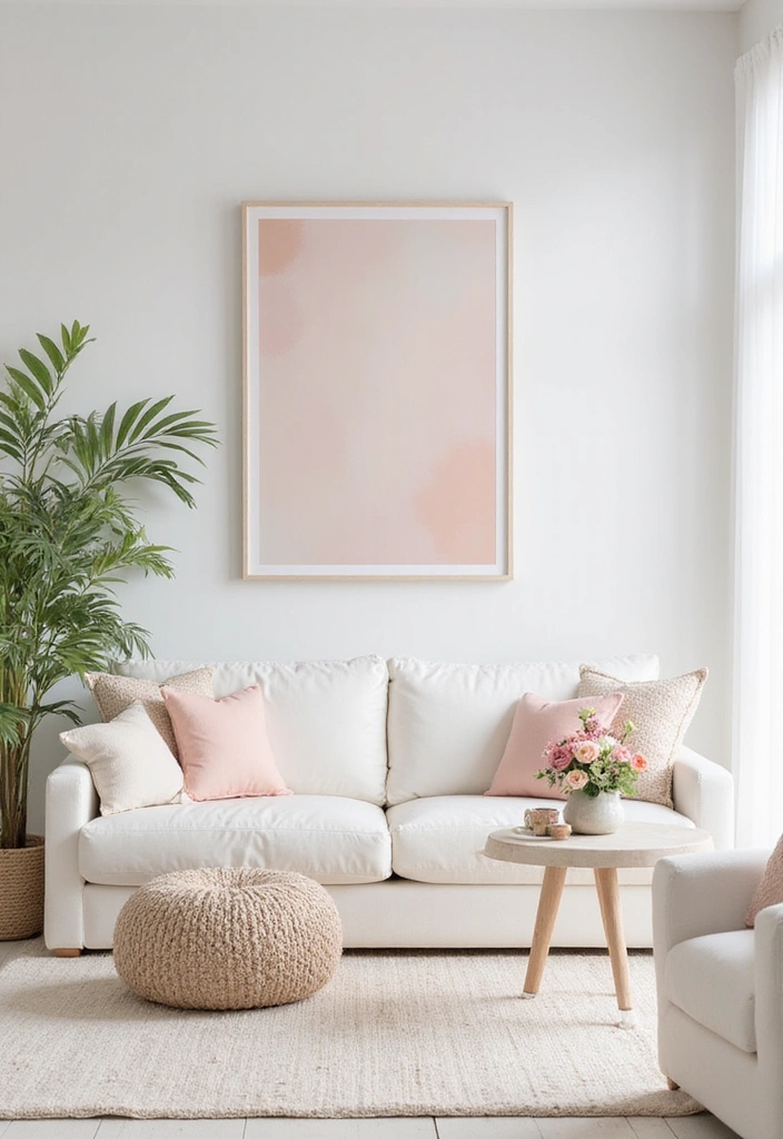 21 Stunning White Living Room Ideas That Will Leave You Breathless! - 19. White with Soft Pastels