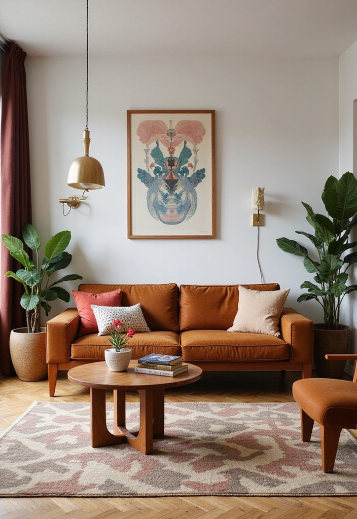 21 Brown Sofa Living Room Ideas That'll Make You Say 'Wow!' - 15. Mid-Century Modern