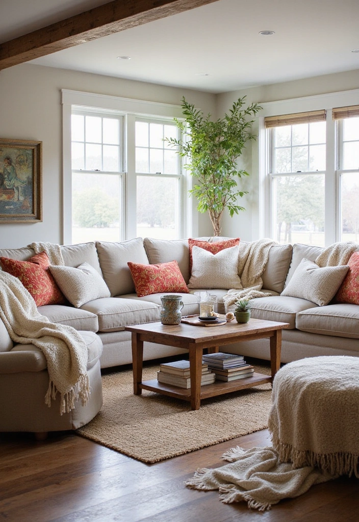 21 Farmhouse Style Living Room Ideas That Will Transform Your Space! - 8. Comfy Seating Arrangements