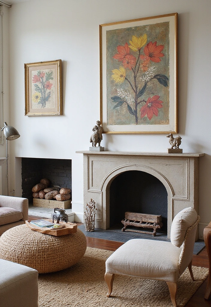 21 French Cottage Living Room Ideas That'll Make You Swoon! - 14. Artistic Touches
