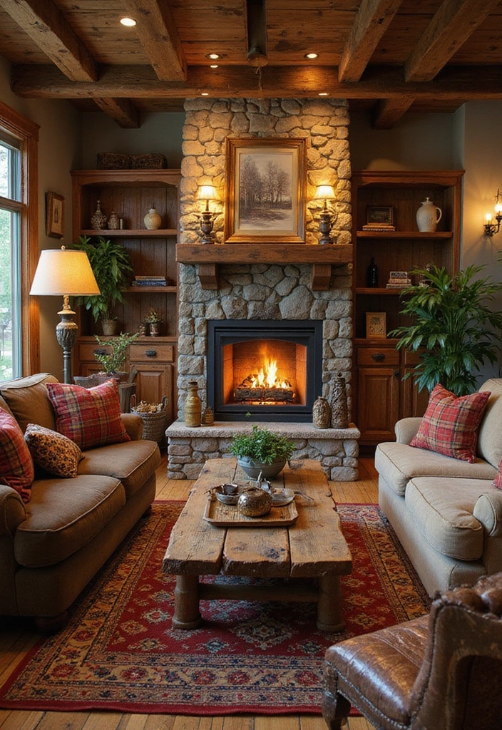 21 Brown Sofa Living Room Ideas That'll Make You Say 'Wow!' - 1. Rustic Retreat