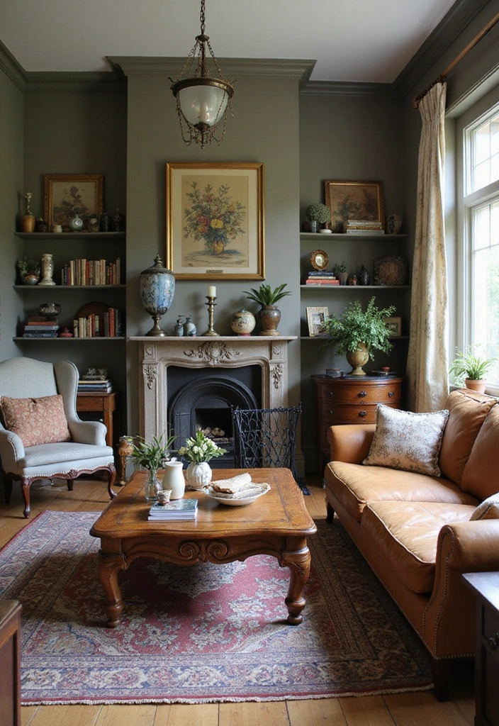 21 Green Living Room Ideas That'll Transform Your Space into a Sustainable Oasis! - 13. Vintage Finds