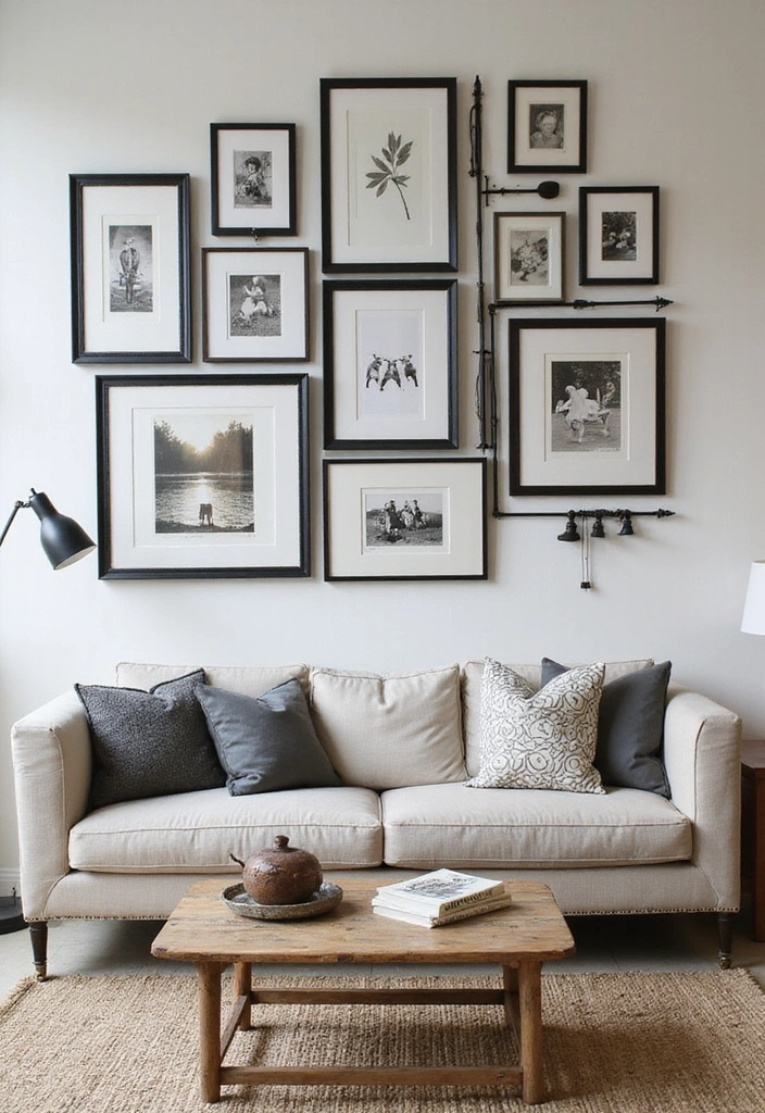 21 Black And Rust Living Room Ideas That Will Transform Your Space! - 13. Rustic Black Frames