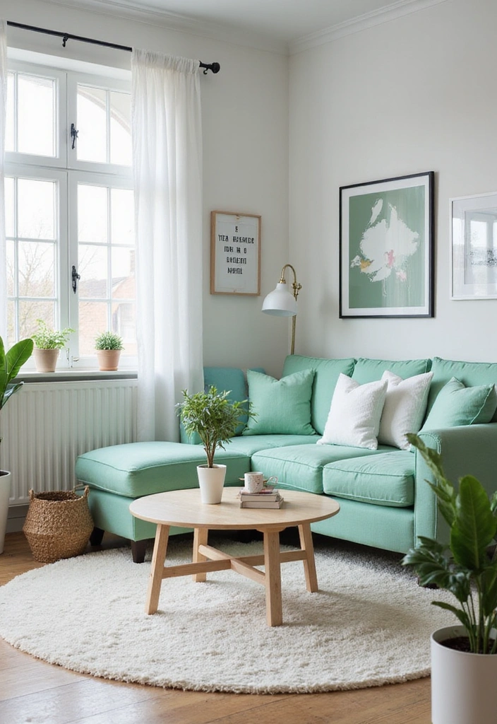 21 Stunning Two Colour Combinations for Your Living Room That'll Leave You Breathless! - 9. Mint Green and White