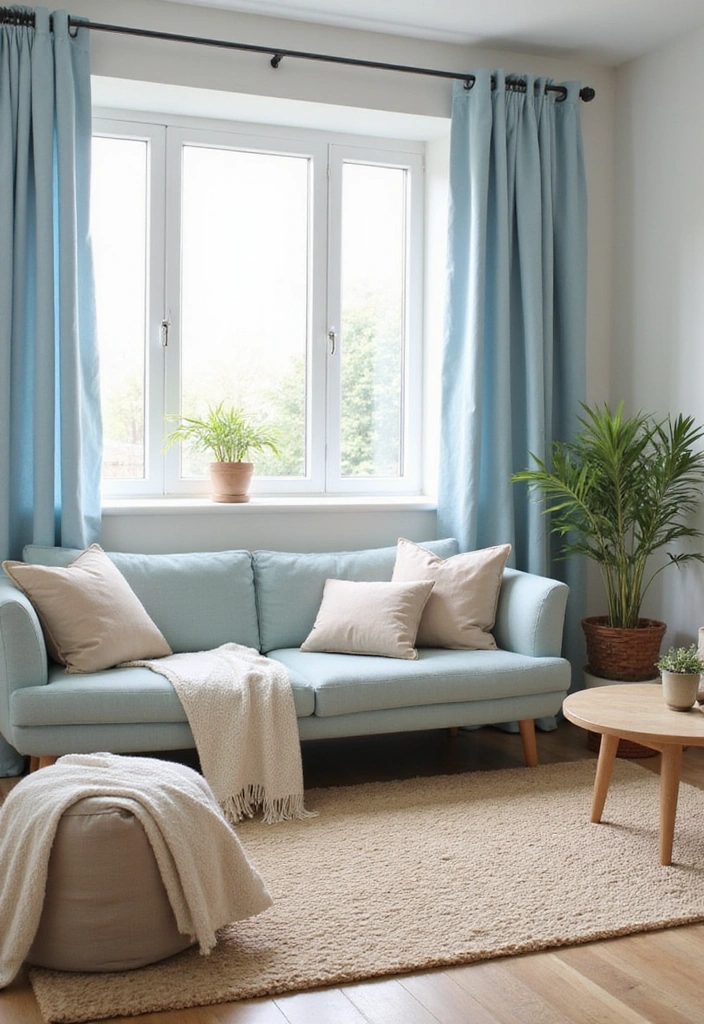 21 Stunning Two Colour Combinations for Your Living Room That'll Leave You Breathless! - 7. Light Blue and Sandy Beige