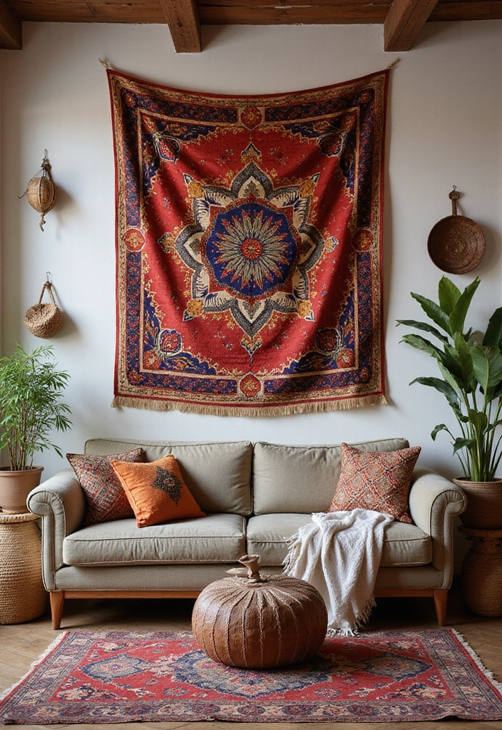 21 Moody Boho Living Room Ideas That'll Transform Your Space Into a Cozy Oasis! - 13. Global Influences